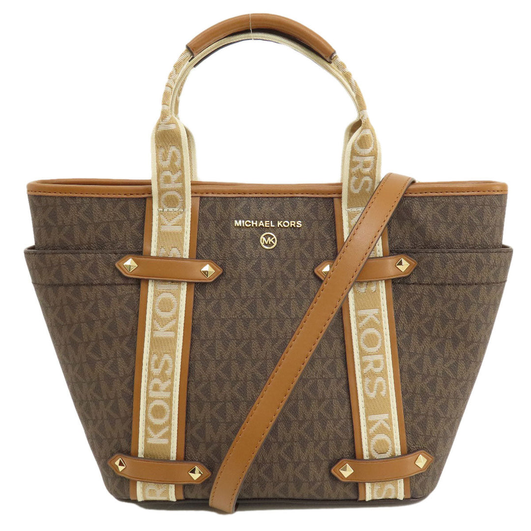 MICHAEL KORS Handbag PVC Brown MK Signature 2WAY