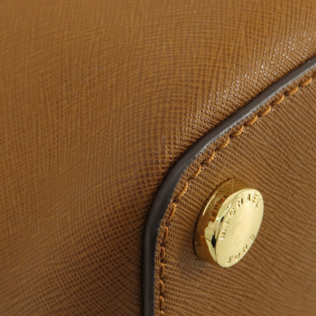 MICHAEL KORS Tote Bag leather Brown logoMetal Women Used Authentic