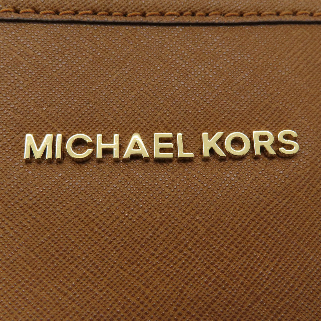 MICHAEL KORS Tote Bag leather Brown logoMetal Women Used Authentic