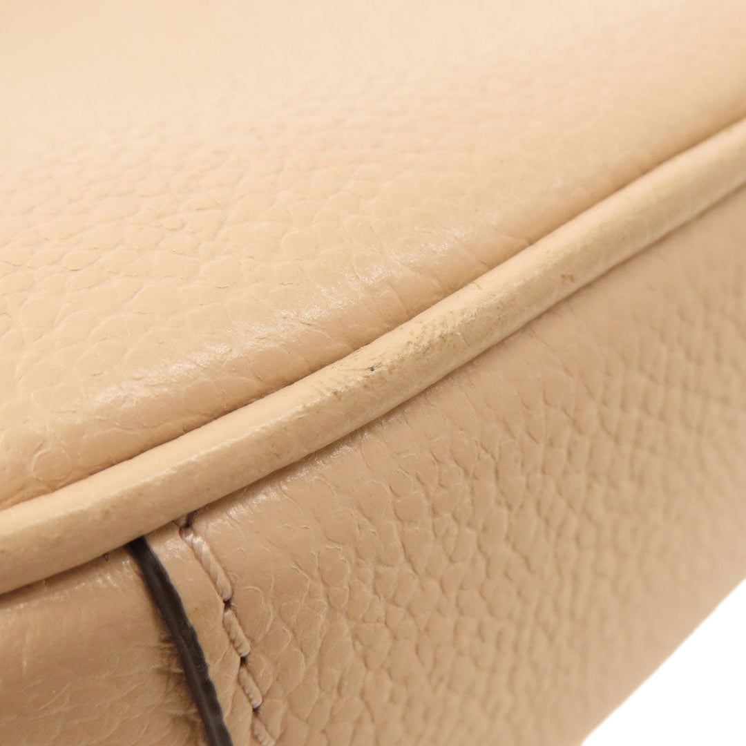 MICHAEL KORS Shoulder Bag leather beige logo Women Used Authentic
