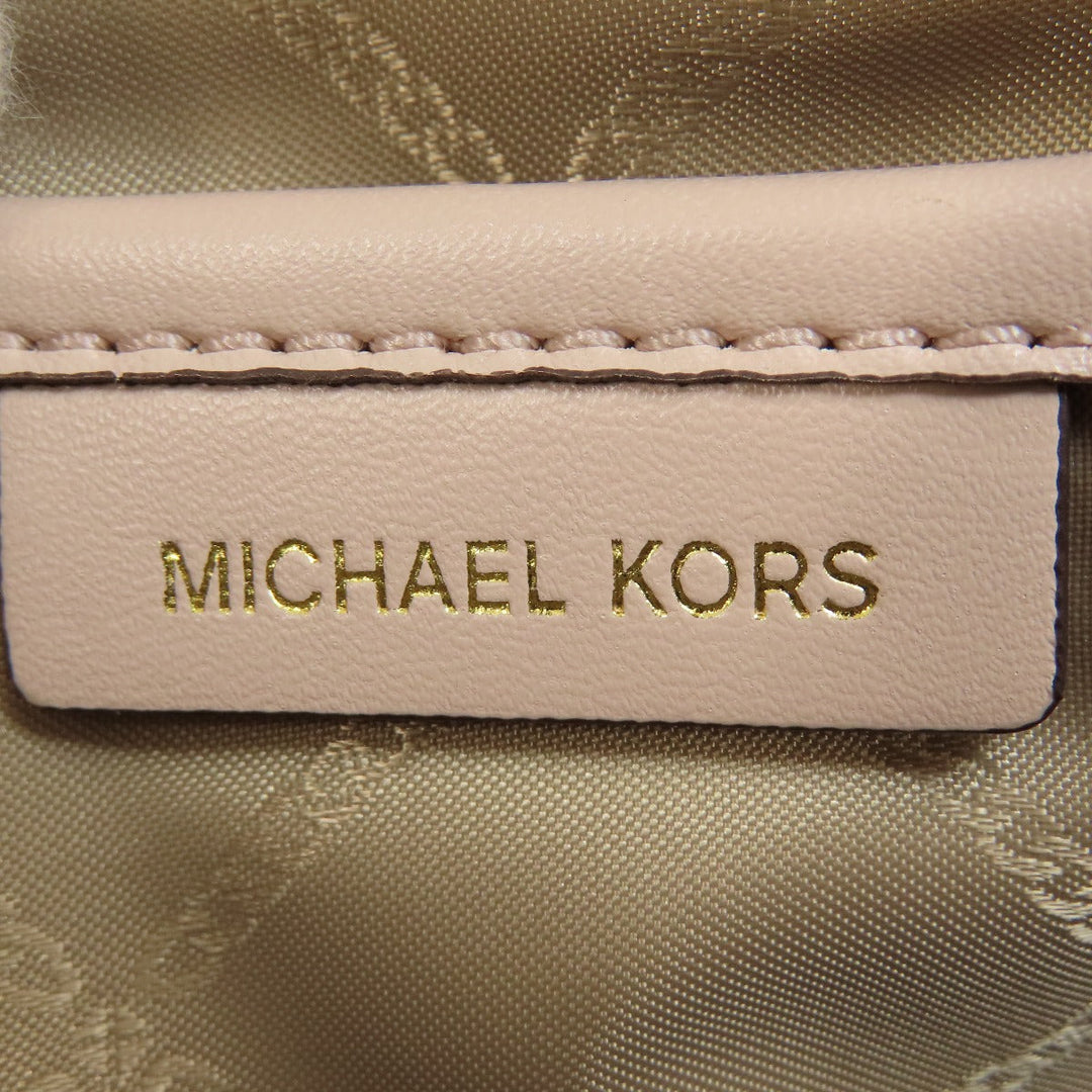 MICHAEL KORS Shoulder Bag leather beige logo Women Used Authentic
