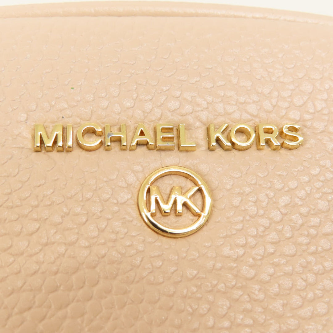 MICHAEL KORS Shoulder Bag leather beige logo Women Used Authentic