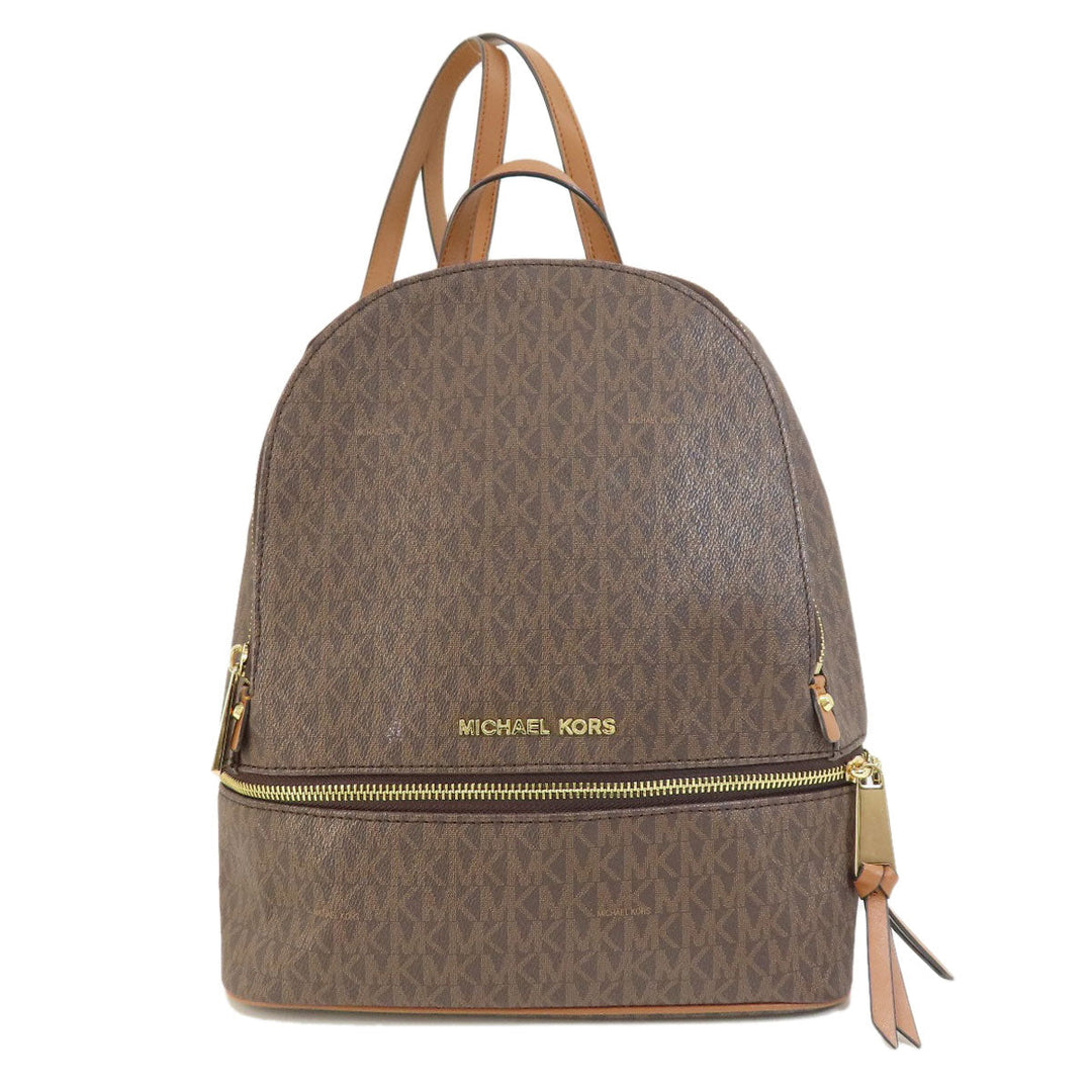 MICHAEL KORS Backpack Coated canvas Brown MK signature