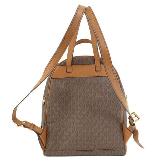 MICHAEL KORS Backpack Coated canvas Brown MK signature
