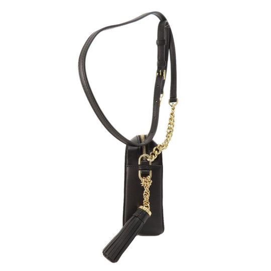 MICHAEL KORS Shoulder Bag PVC black Guinea fireworks motif Women Used Authentic