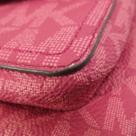 MICHAEL KORS Shoulder Bag PVC pink MK signature Women Used Authentic