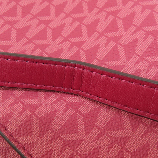 MICHAEL KORS Shoulder Bag PVC pink MK signature Women Used Authentic