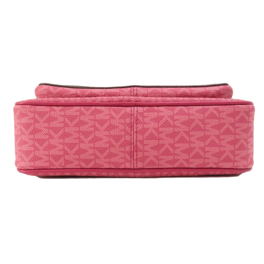 MICHAEL KORS Shoulder Bag PVC pink MK signature Women Used Authentic