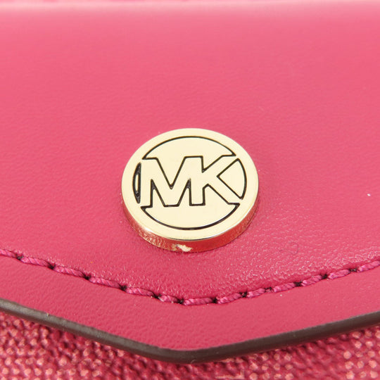 MICHAEL KORS Shoulder Bag PVC pink MK signature Women Used Authentic