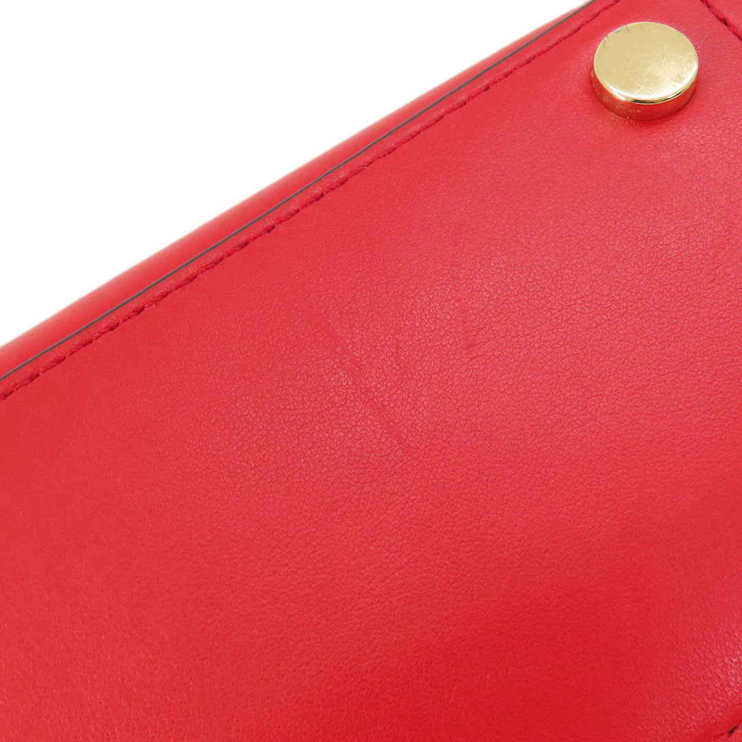 MICHAEL KORS Handbag leather Red logo 2WAY Women Used Authentic