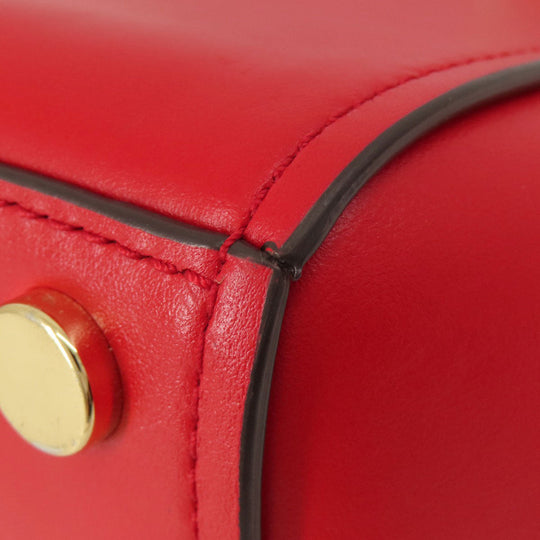 MICHAEL KORS Handbag leather Red logo 2WAY Women Used Authentic