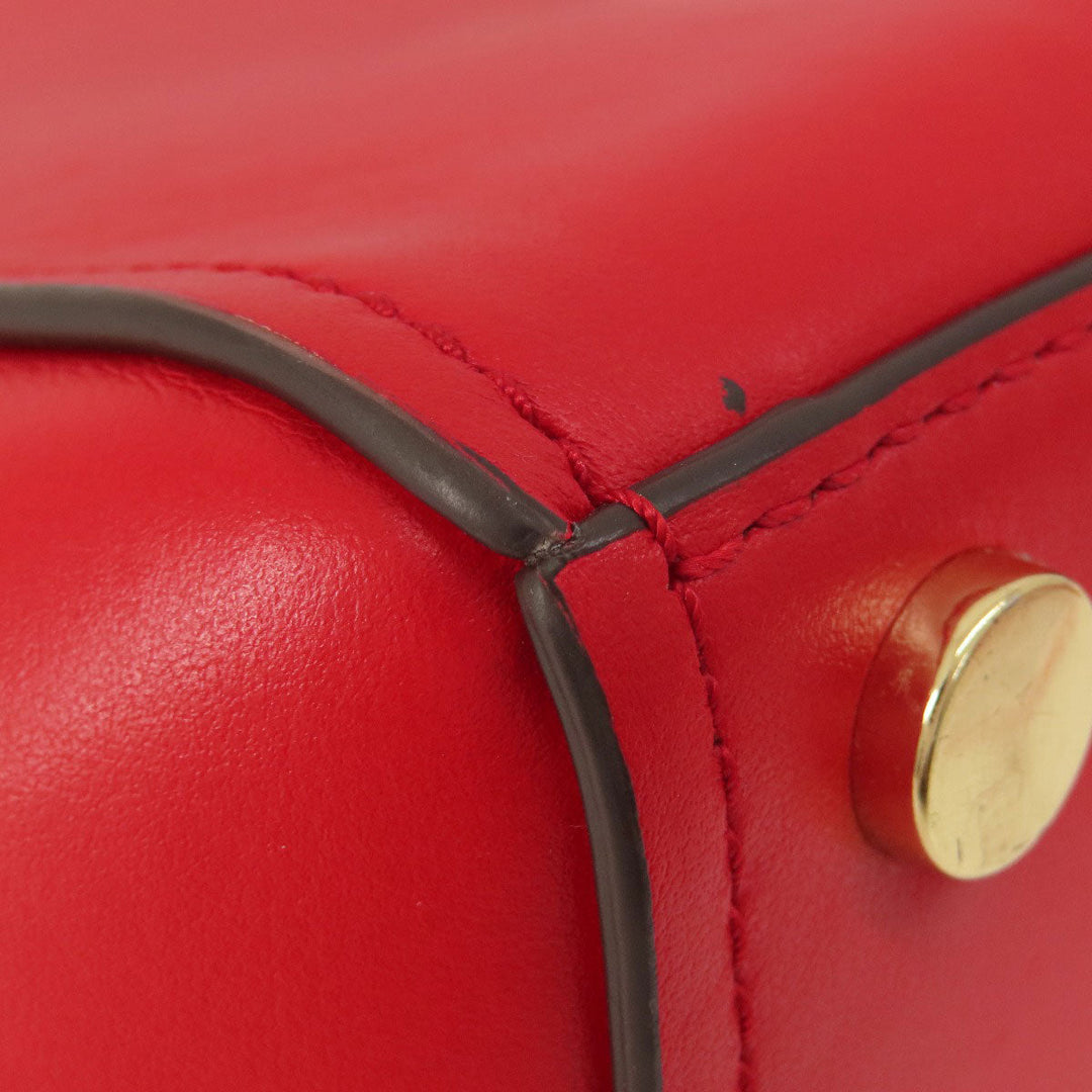 MICHAEL KORS Handbag leather Red logo 2WAY Women Used Authentic