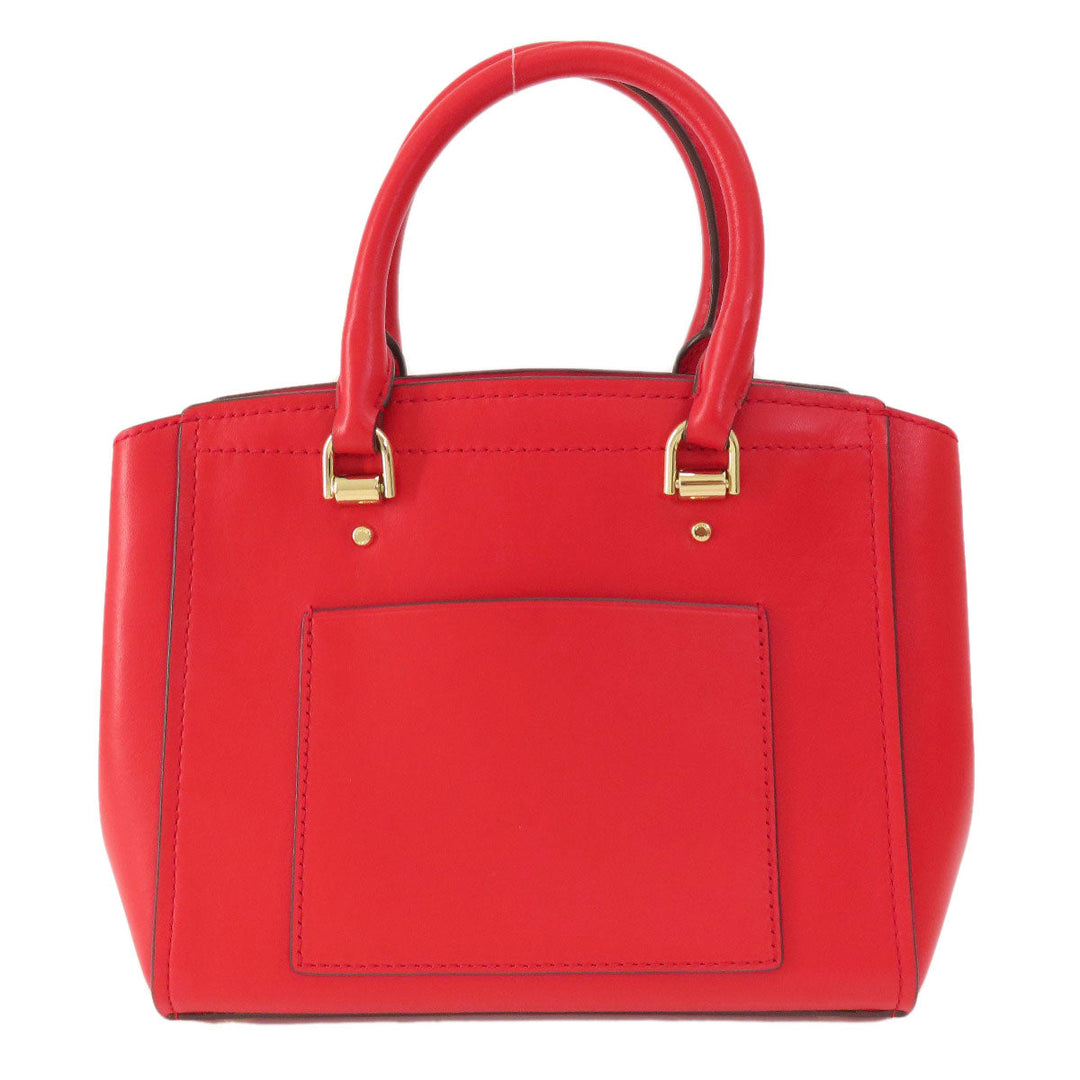 MICHAEL KORS Handbag leather Red logo 2WAY Women Used Authentic