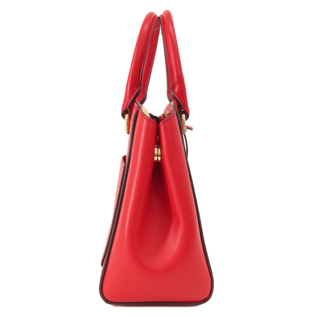 MICHAEL KORS Handbag leather Red logo 2WAY Women Used Authentic