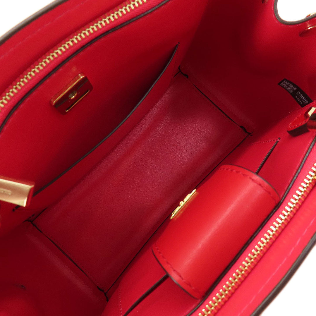 MICHAEL KORS Handbag leather Red logo 2WAY Women Used Authentic
