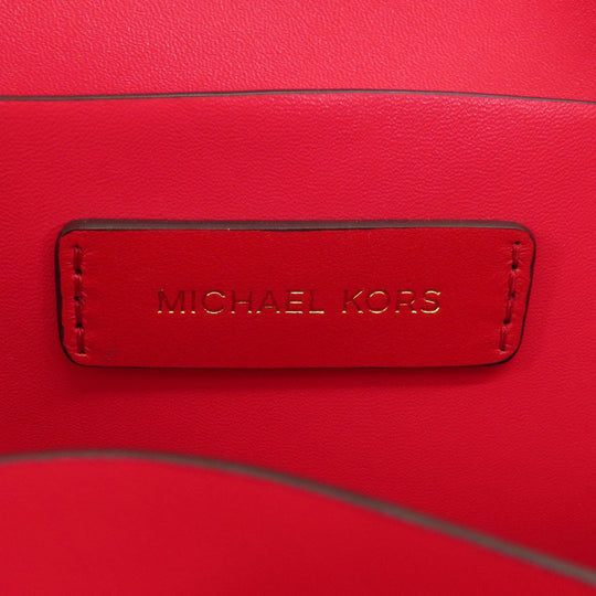 MICHAEL KORS Handbag leather Red logo 2WAY Women Used Authentic