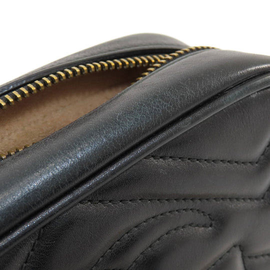 GUCCI Shoulder Bag 448065 Calfskin black GG Marmont mini bag