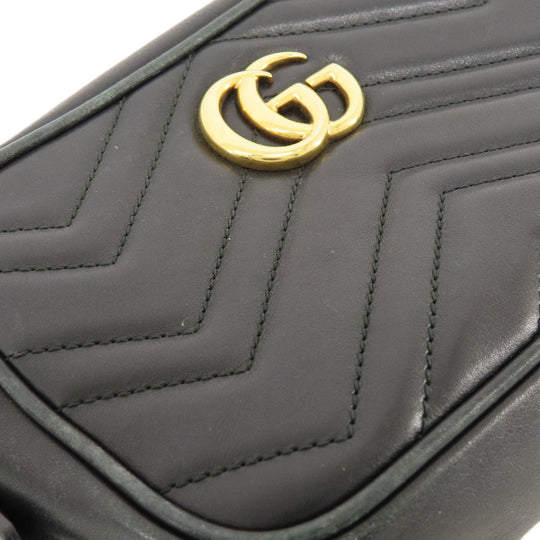 GUCCI Shoulder Bag 448065 Calfskin black GG Marmont mini bag