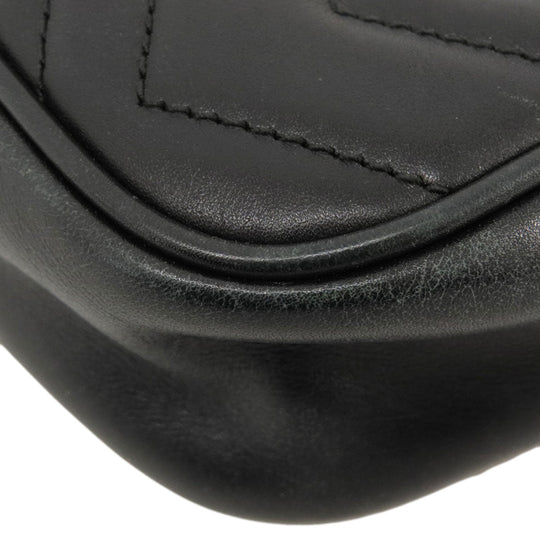 GUCCI Shoulder Bag 448065 Calfskin black GG Marmont mini bag