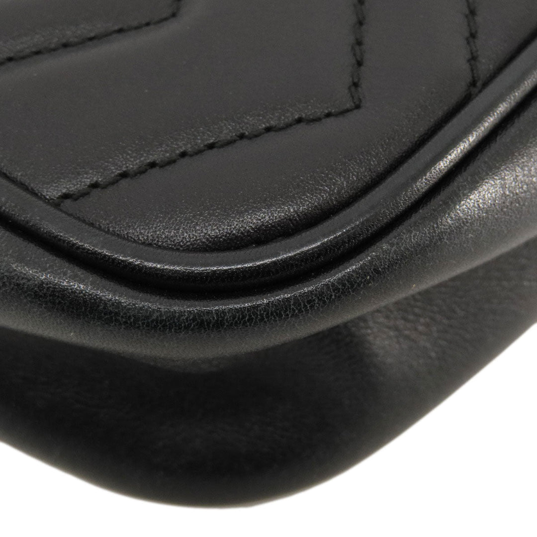 GUCCI Shoulder Bag 448065 Calfskin black GG Marmont mini bag
