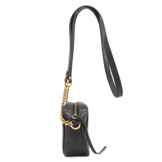 GUCCI Shoulder Bag 448065 Calfskin black GG Marmont mini bag
