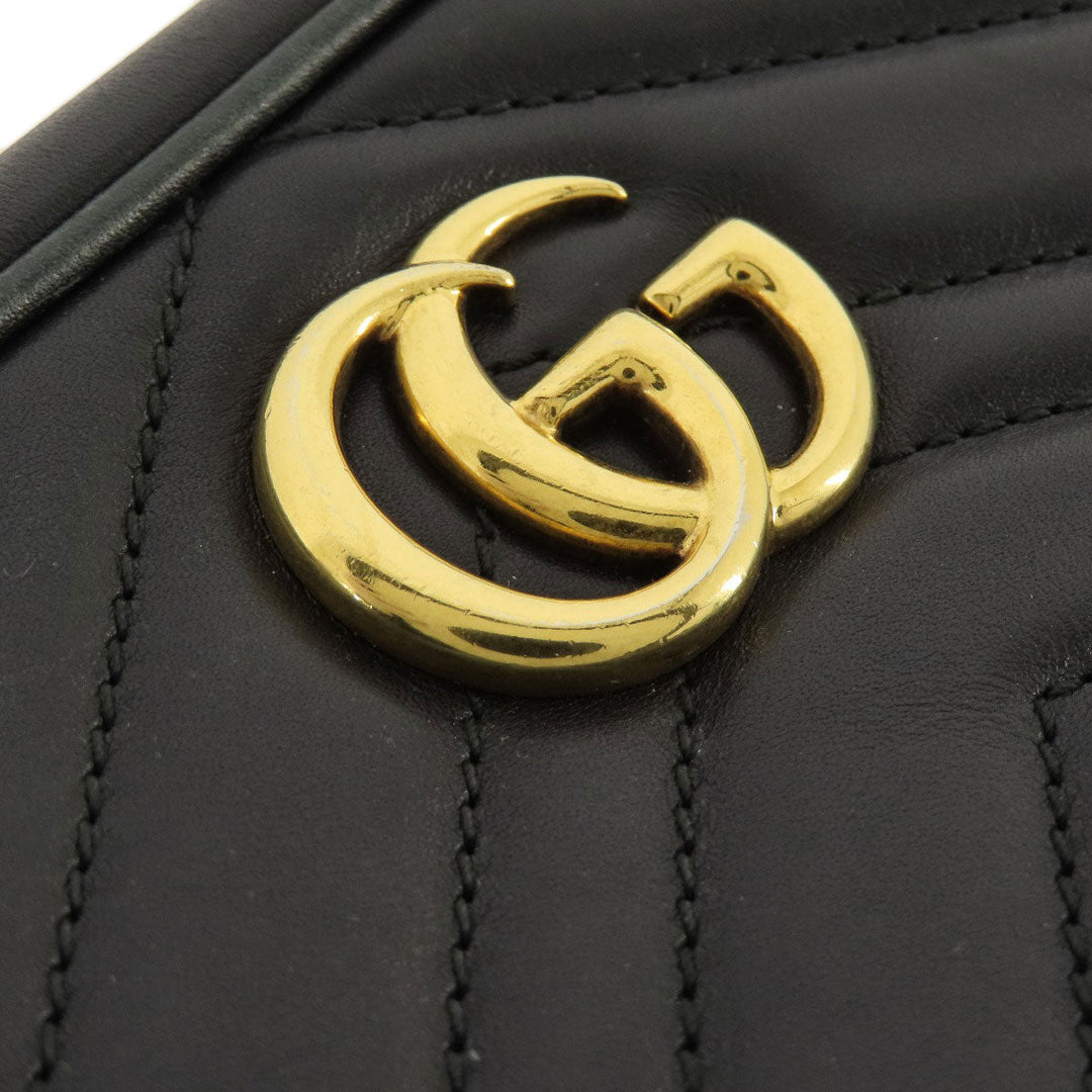 GUCCI Shoulder Bag 448065 Calfskin black GG Marmont mini bag
