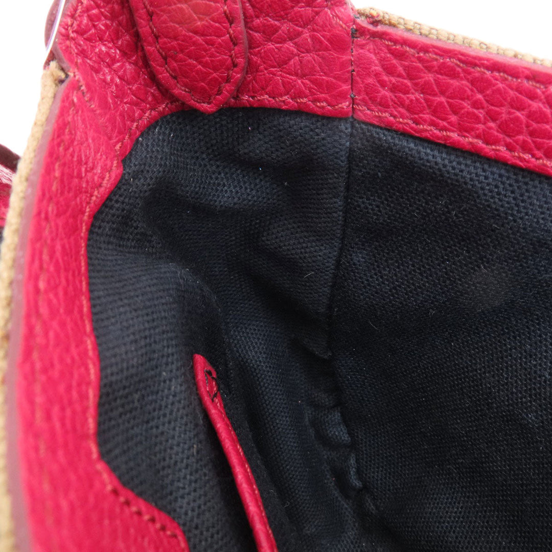 BURBERRY Shoulder Bag leather Red Mini cross body Women Used Authentic