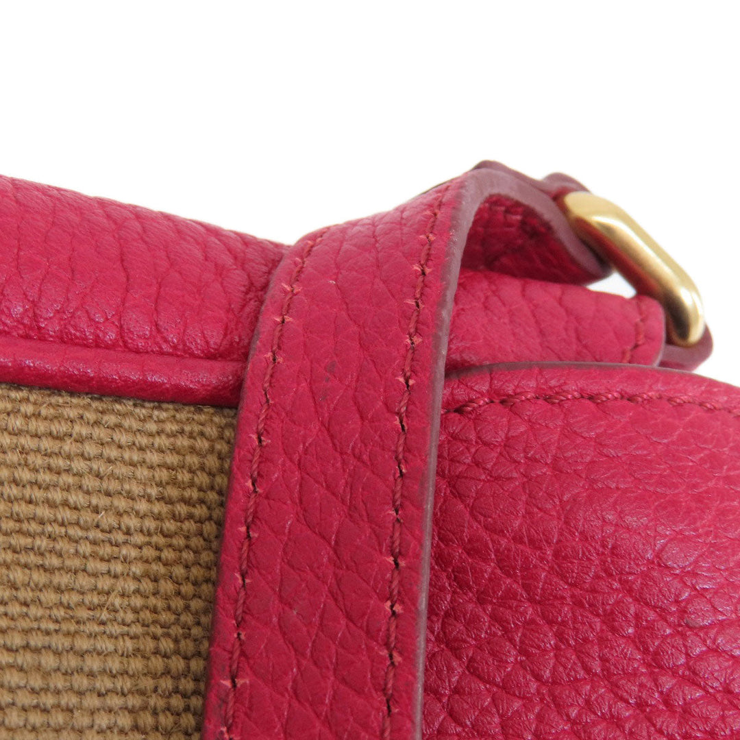 BURBERRY Shoulder Bag leather Red Mini cross body Women Used Authentic