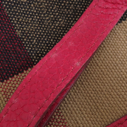 BURBERRY Shoulder Bag leather Red Mini cross body Women Used Authentic