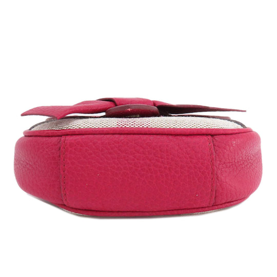 BURBERRY Shoulder Bag leather Red Mini cross body Women Used Authentic