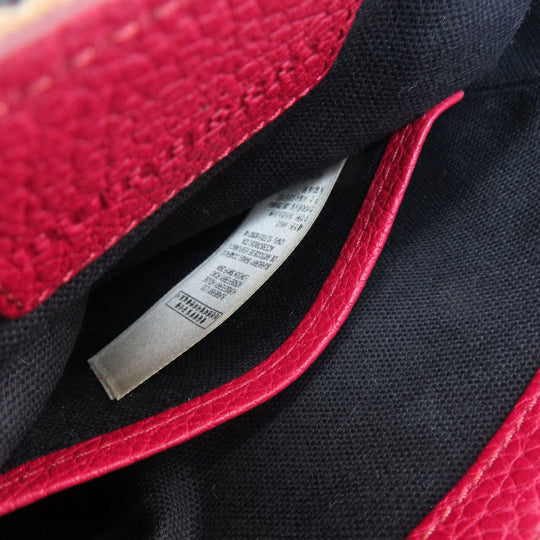 BURBERRY Shoulder Bag leather Red Mini cross body Women Used Authentic