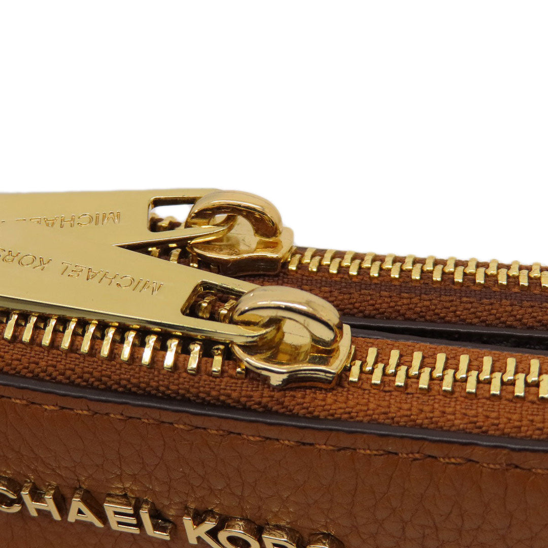 MICHAEL KORS Shoulder Bag Leather, PVC Brown logoMetal MK Signature Women Used Authentic
