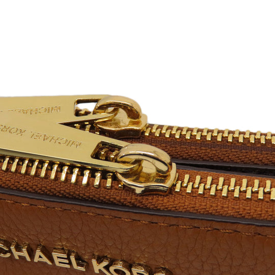 MICHAEL KORS Shoulder Bag Leather, PVC Brown logoMetal MK Signature Women Used Authentic