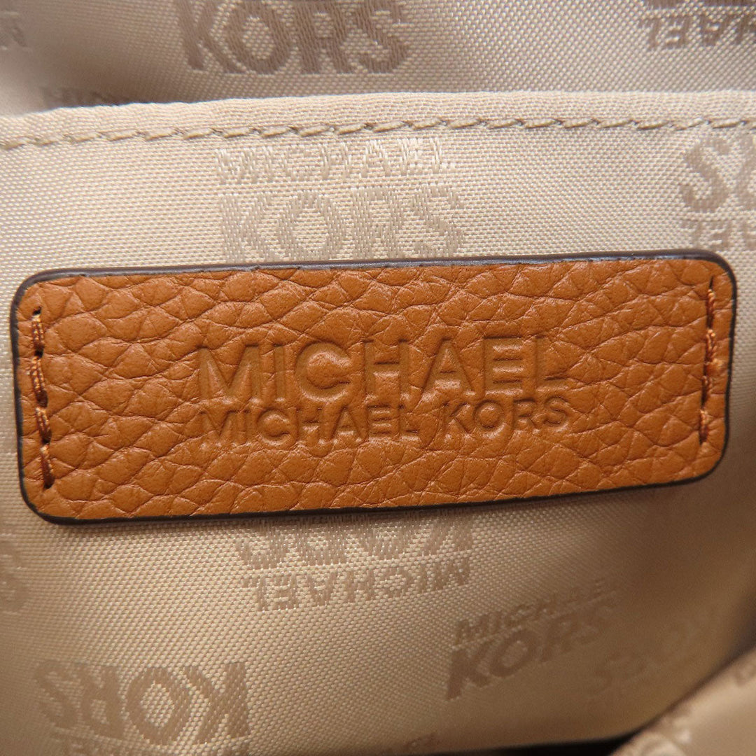 MICHAEL KORS Shoulder Bag Leather, PVC Brown logoMetal MK Signature Women Used Authentic