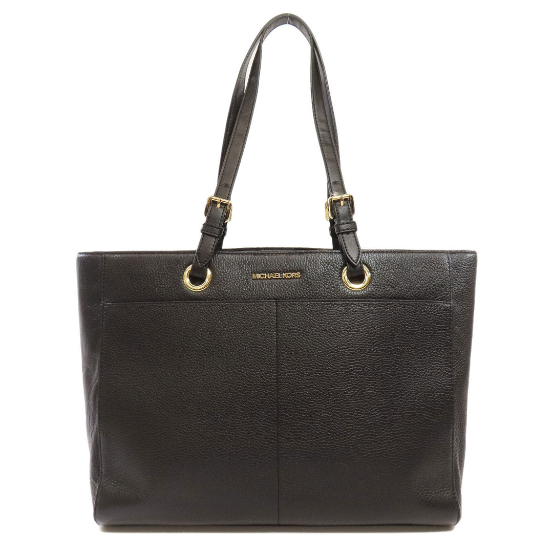 MICHAEL KORS Tote Bag leather black logo Women Used Authentic