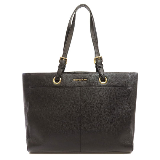MICHAEL KORS Tote Bag leather black logo Women Used Authentic