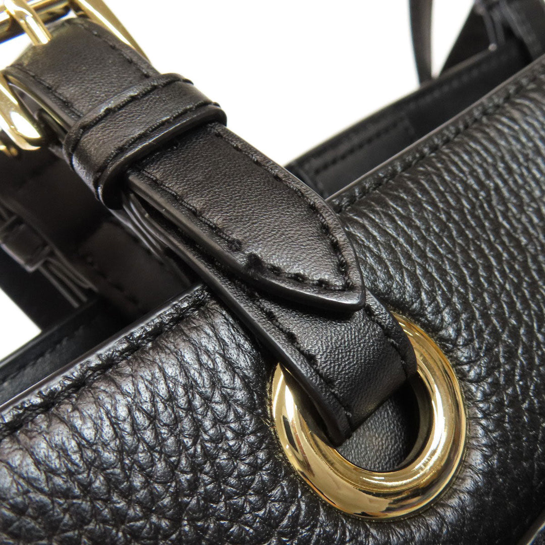 MICHAEL KORS Tote Bag leather black logo Women Used Authentic