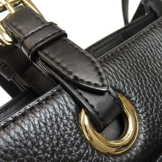 MICHAEL KORS Tote Bag leather black logo Women Used Authentic