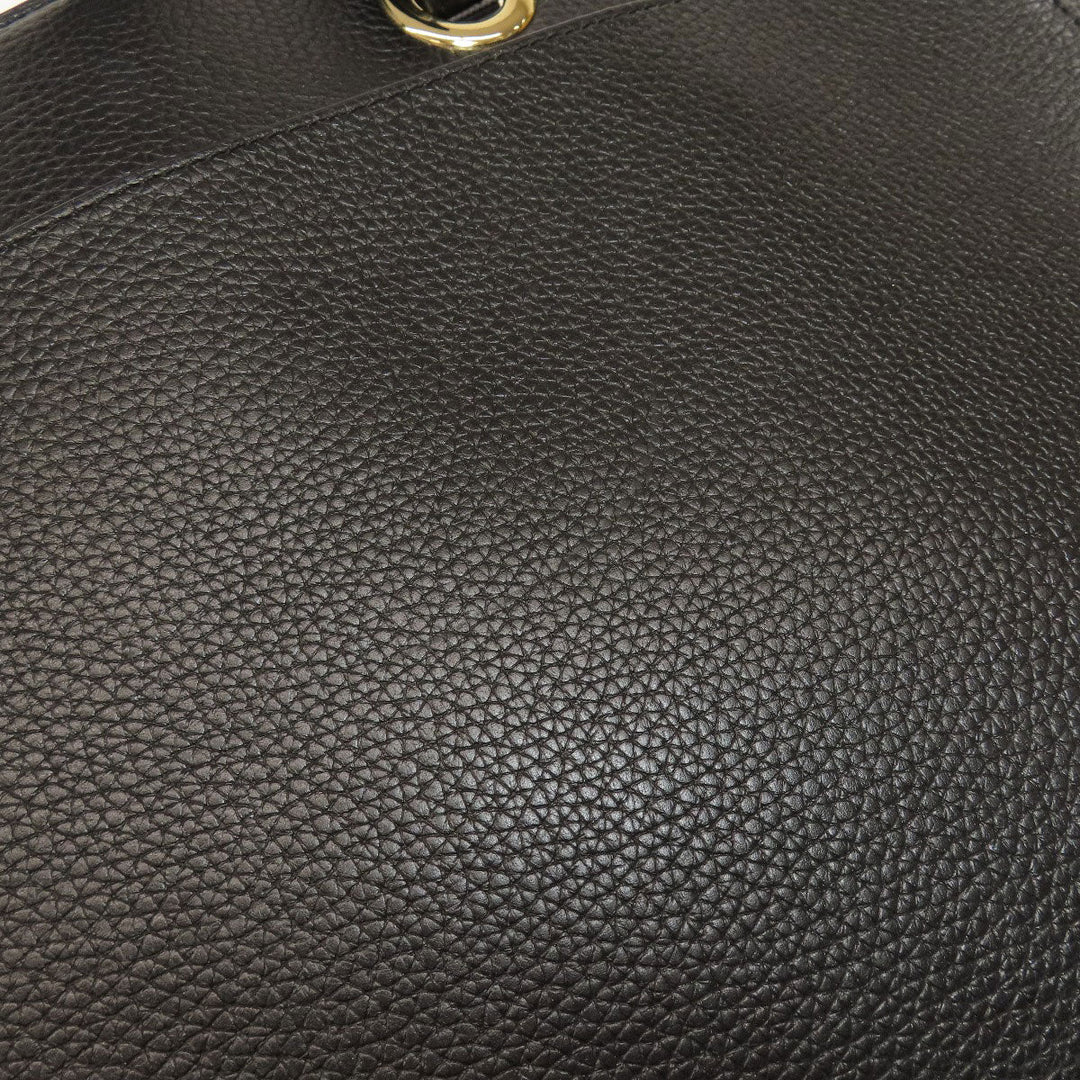 MICHAEL KORS Tote Bag leather black logo Women Used Authentic