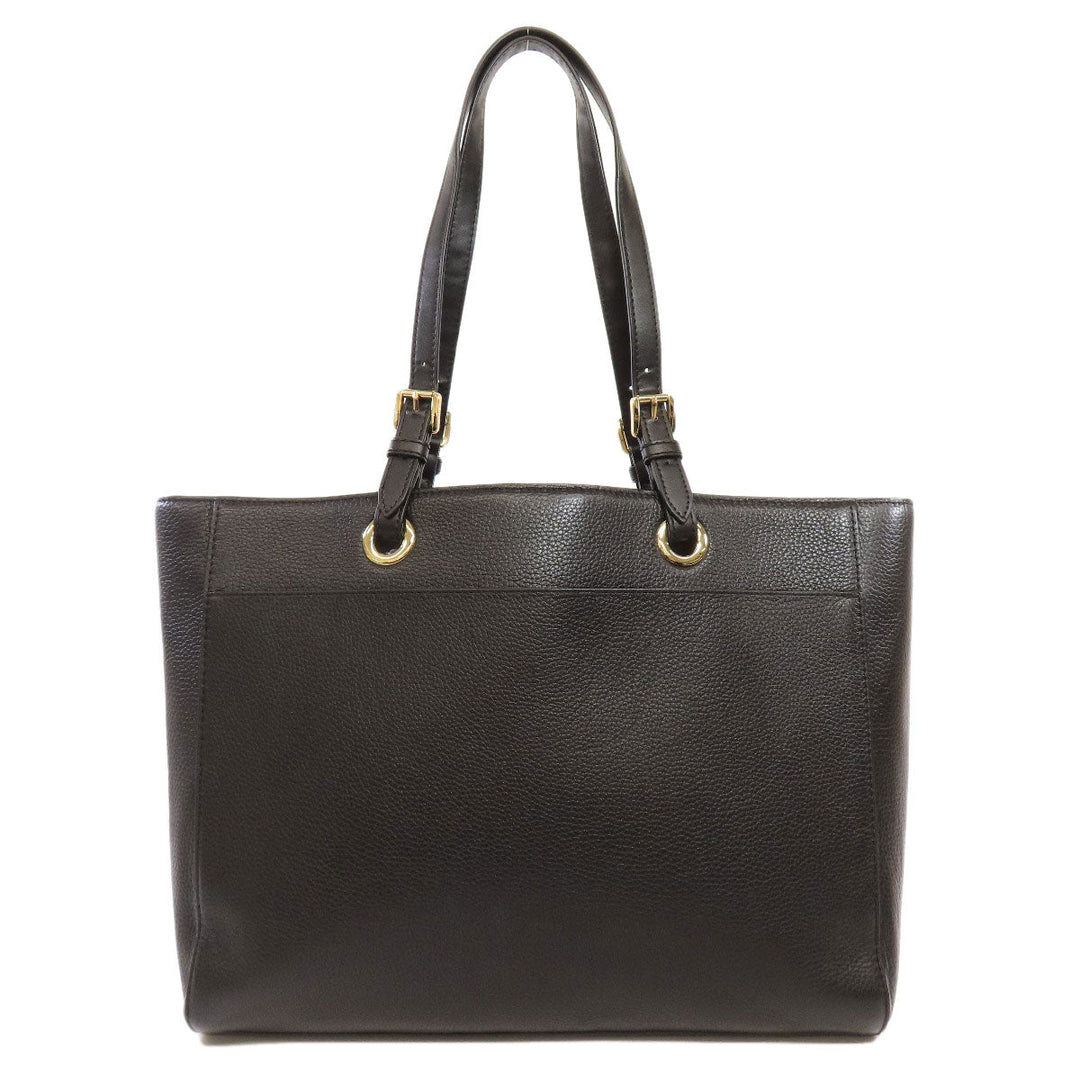 MICHAEL KORS Tote Bag leather black logo Women Used Authentic