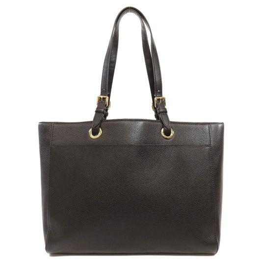 MICHAEL KORS Tote Bag leather black logo Women Used Authentic
