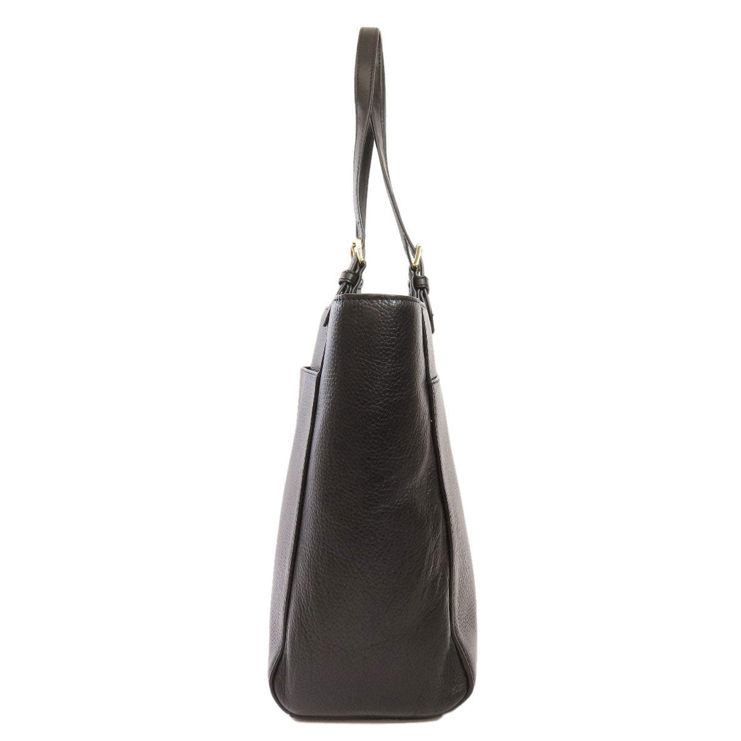 MICHAEL KORS Tote Bag leather black logo Women Used Authentic