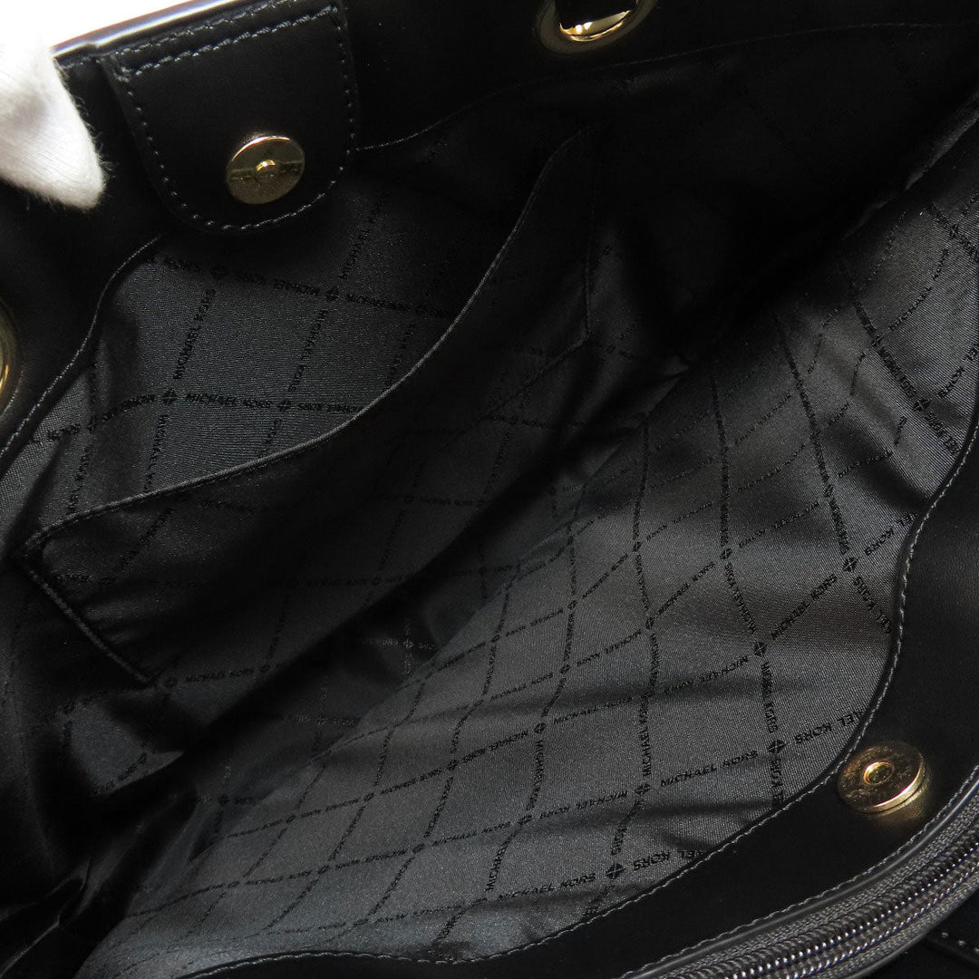 MICHAEL KORS Tote Bag leather black logo Women Used Authentic