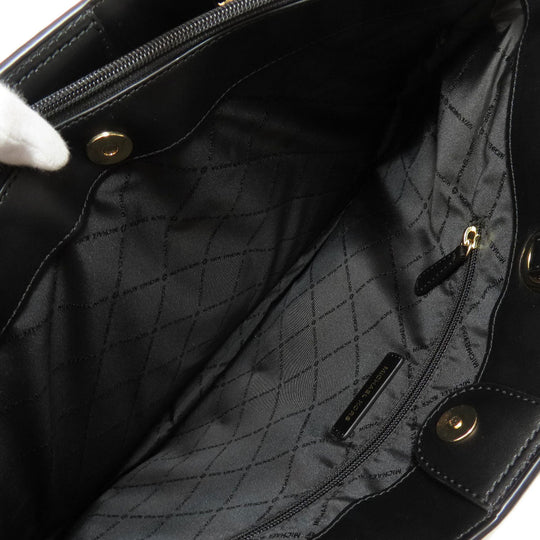 MICHAEL KORS Tote Bag leather black logo Women Used Authentic