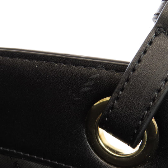 MICHAEL KORS Tote Bag leather black logo Women Used Authentic