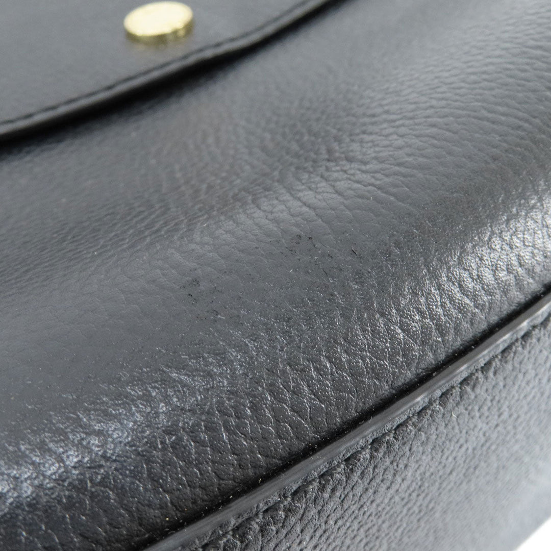 MICHAEL KORS Tote Bag leather black logo Women Used Authentic