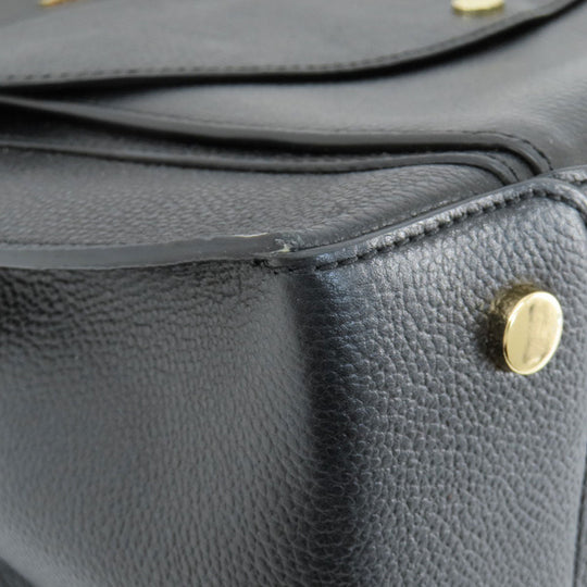 MICHAEL KORS Tote Bag leather black logo Women Used Authentic
