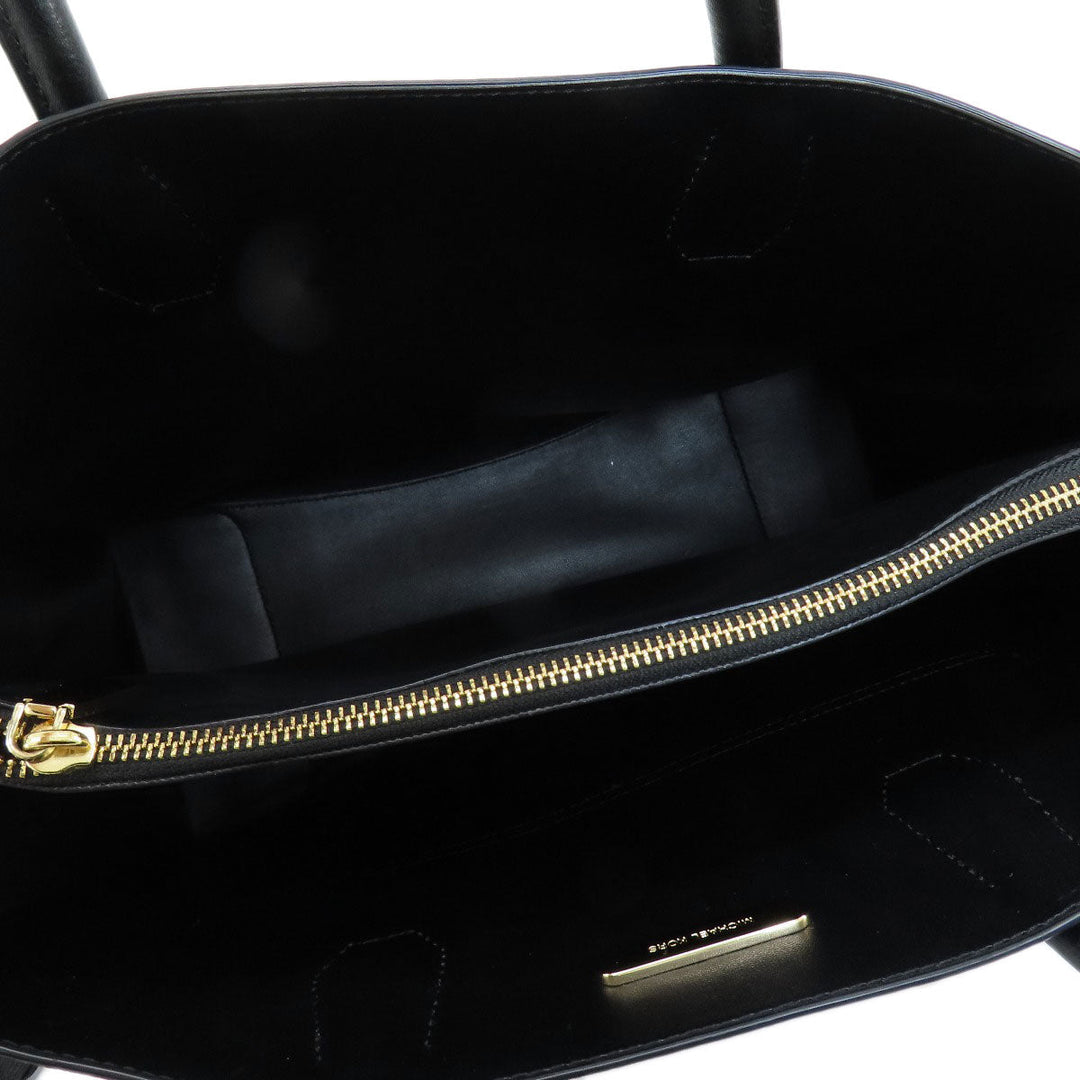 MICHAEL KORS Tote Bag leather black logo Women Used Authentic