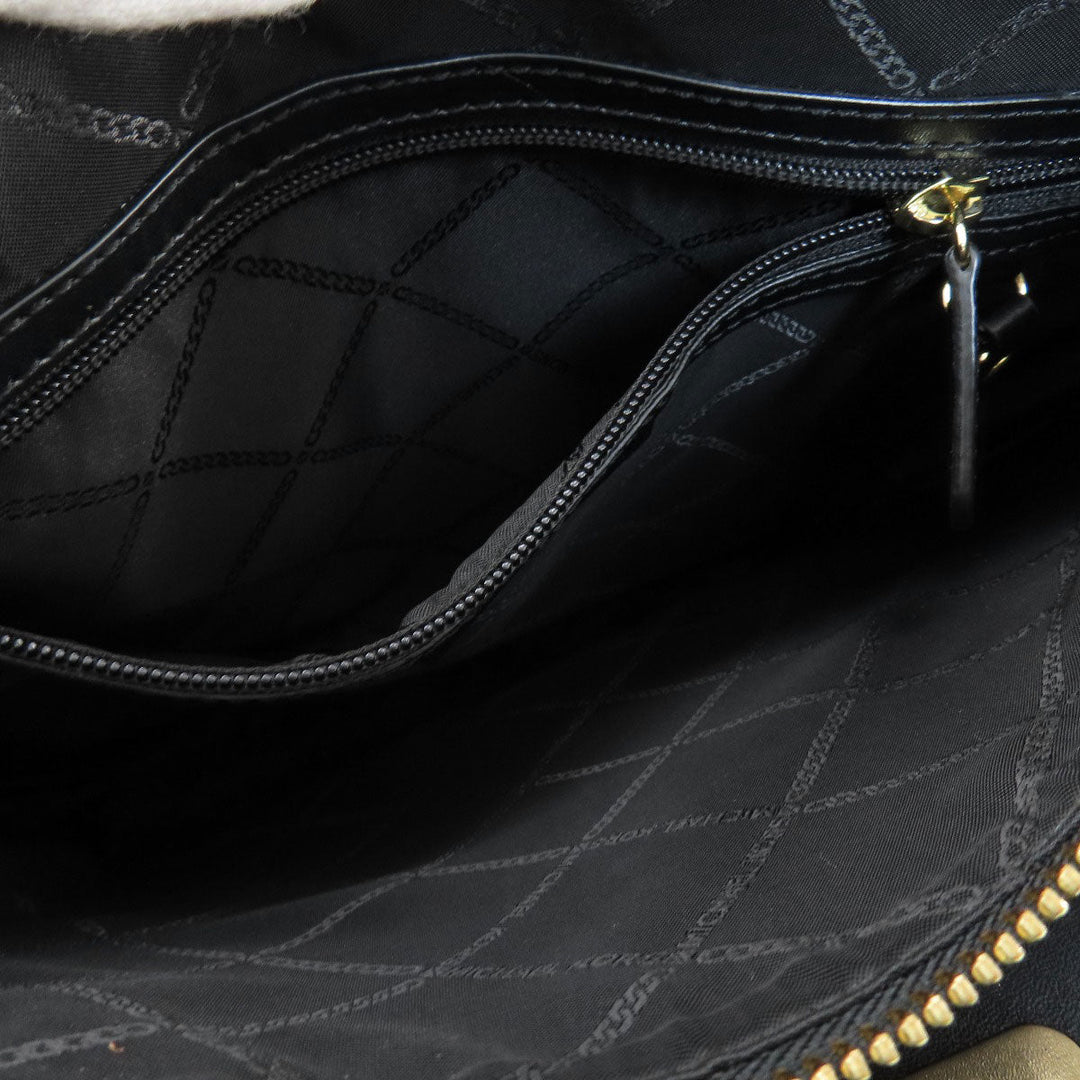 MICHAEL KORS Tote Bag leather black logo Women Used Authentic