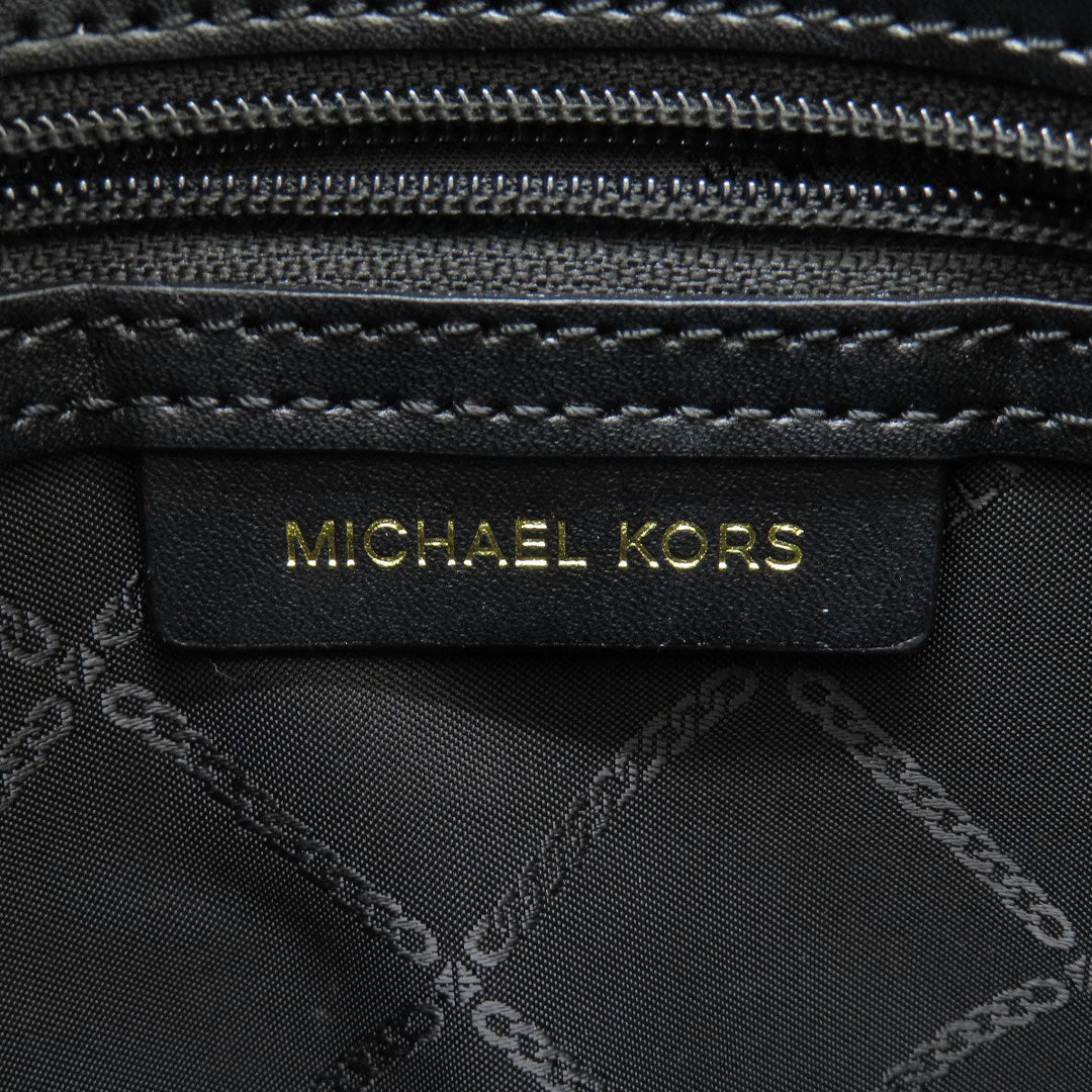 MICHAEL KORS Tote Bag leather black logo Women Used Authentic